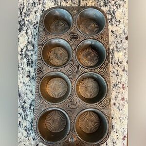 Vtg Ekco Ovenex Starburst Metal Cupcake Muffin Tin N-80-8 Cupcake Baking Pan USA